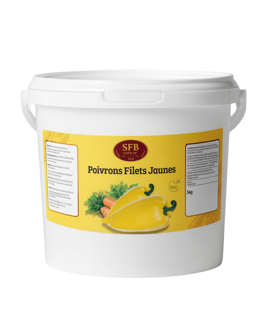 Poivrons filets jaunes PVC 5Kg SFB FOOD